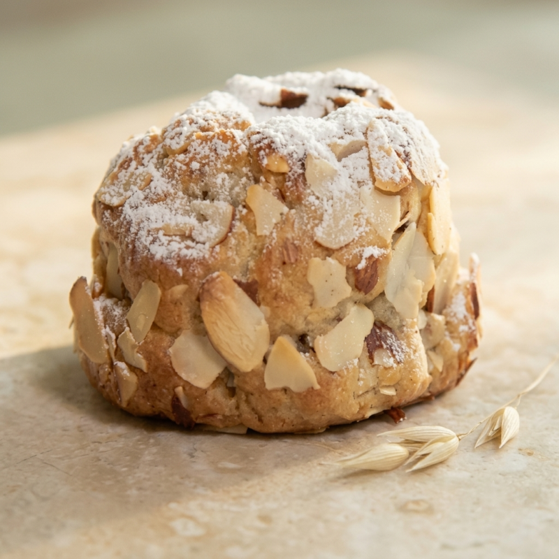 Almond cookie with white chocolate chips and toasted almonds