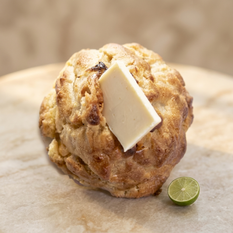Key Lime Pie Cookie with lemon cream, lime zest, and white chocolate