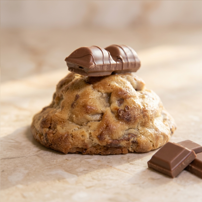 Kinder Bueno Cookie with milk chocolate, white chocolate, and wafer pieces