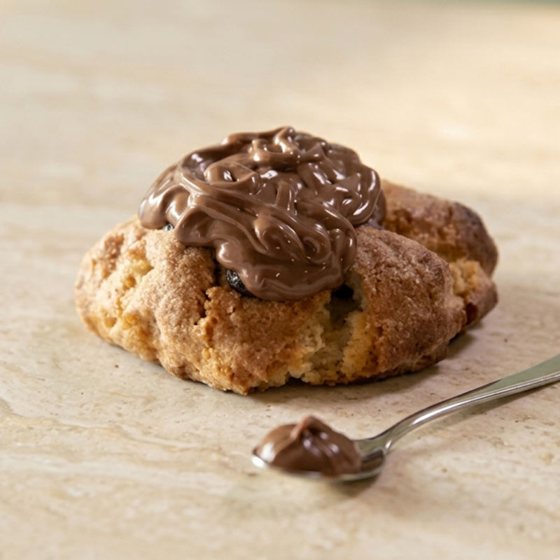 Nutella Cookie with hazelnut Nutella filling and drizzle