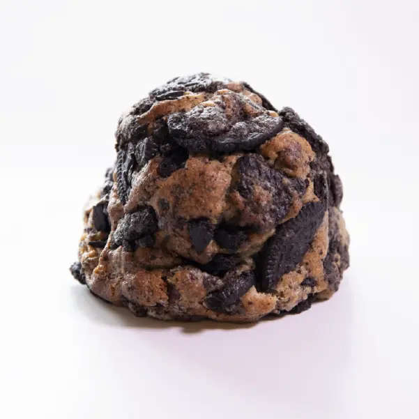 Dark Oreo Cookie with rich dark chocolate filling and Oreo pieces