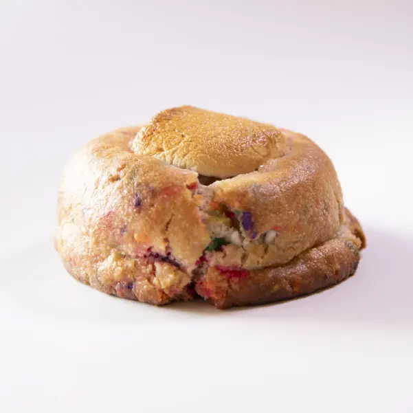 Funfetty Cookie with sugar cookie base and melted marshmallows