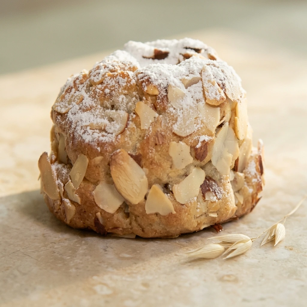 Almond cookie with white chocolate chips and toasted almonds